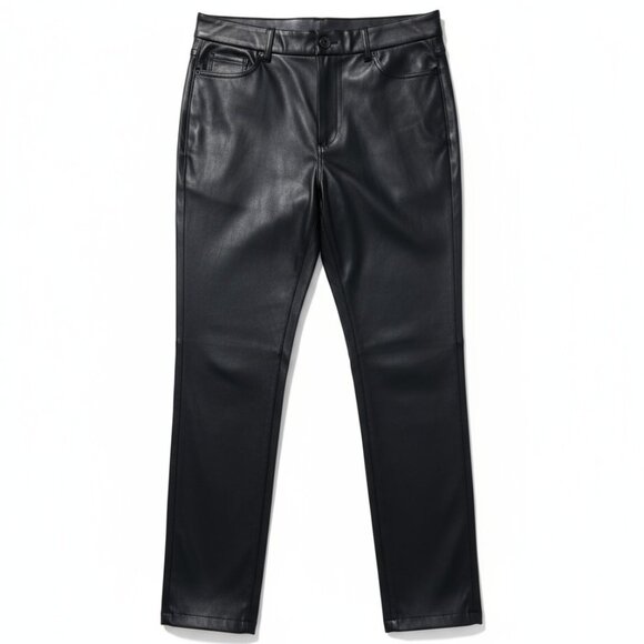 LOFT Vegan Leather Trouser Black Dress Pant Women's Size 8P NWT - Picture 1 of 1